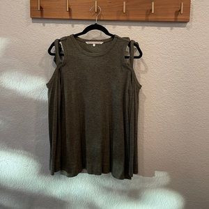 Cold shoulder olive green long sleeve sweater - Rachel Roy - XL